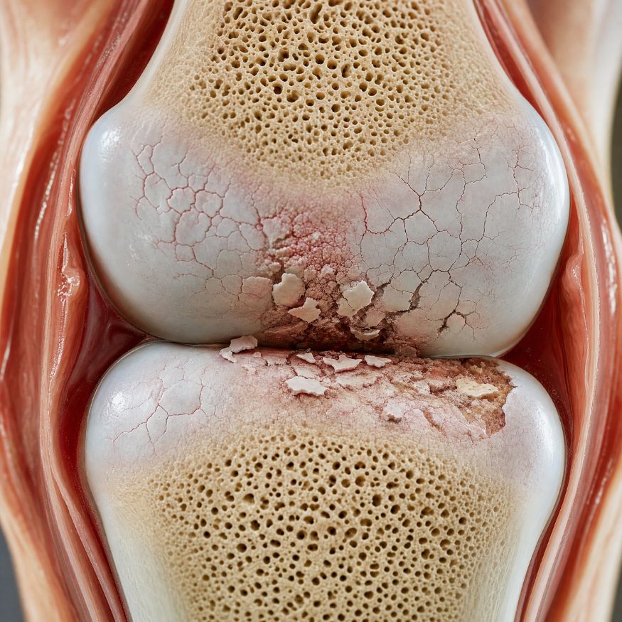 Cartilage dries, cracks, and erodes